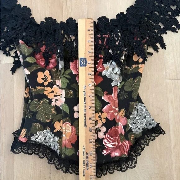 Florencia Fiume VNTG 90's Floral and lace Corset Top - Picture 4 of 12